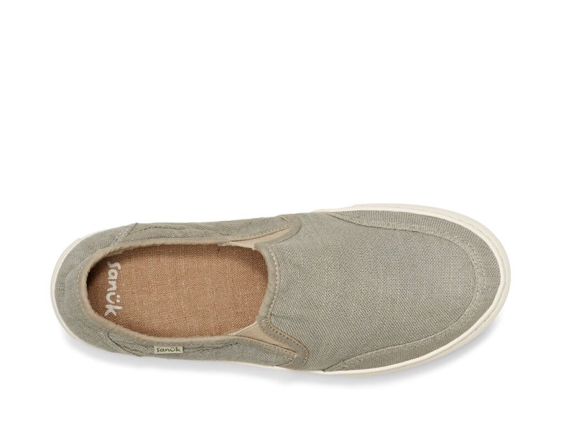 Sanuk Tideline Hemp Slip On Men's Sidewalk Surfers Light Grey | Canada 224VRW